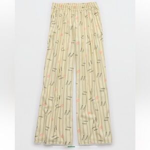 Aerie bisous lip kisses cozy yellow flannel pajama pants small